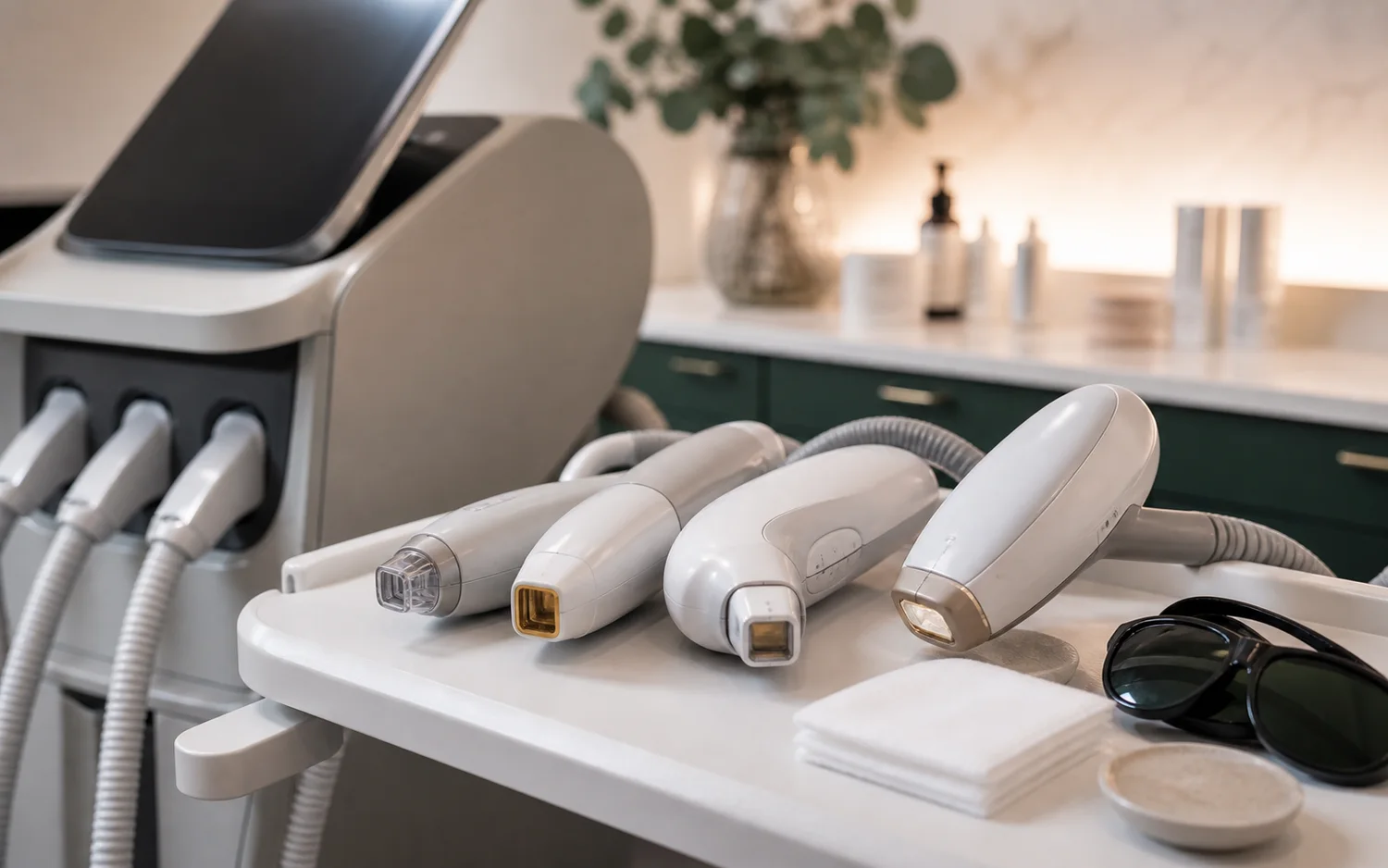 Laserutrustning och behandlingshandstycken